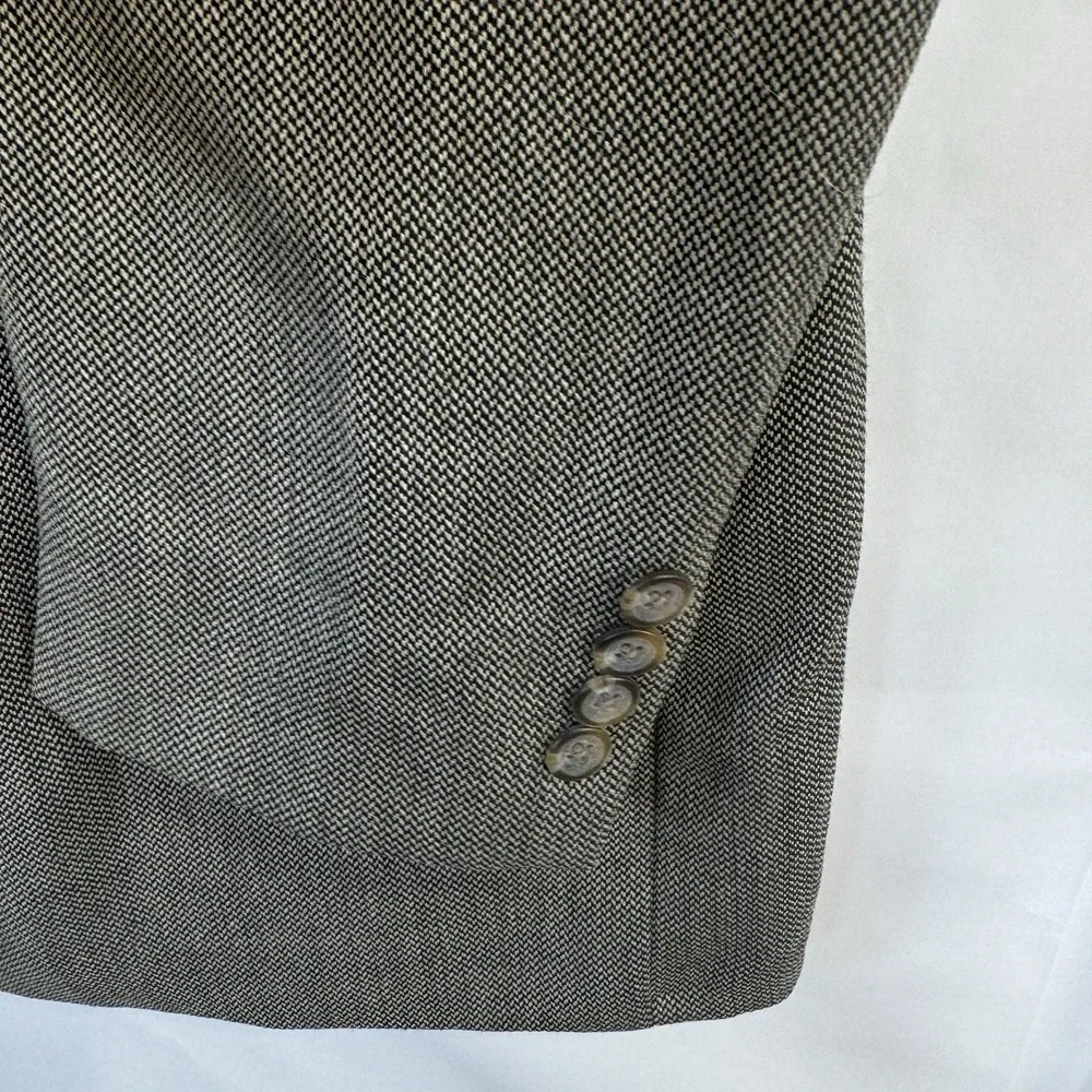 VTG '98 Polo University Ralph Lauren Blazer 42R 100% Wool Tweed Herringbone Gray
